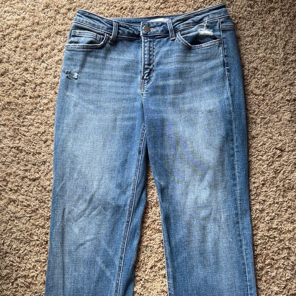 Flying Monkey Dark Blue Denim Mid Rise Crop Straight Jean - F5205 Size 29